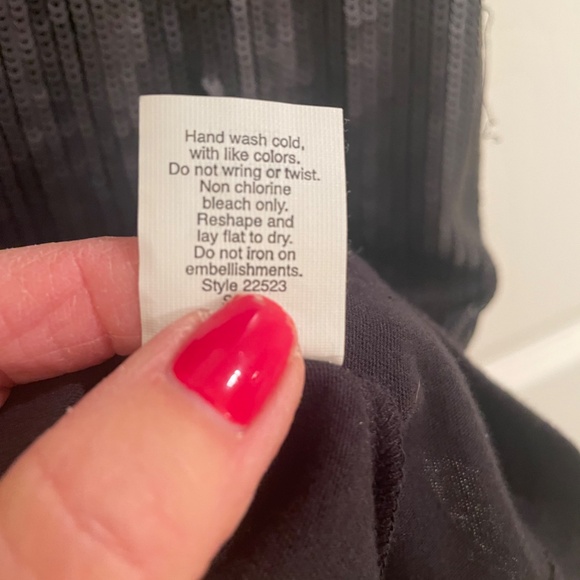 J Crew Collection black sequin front tank top medium - Picture 6 of 8